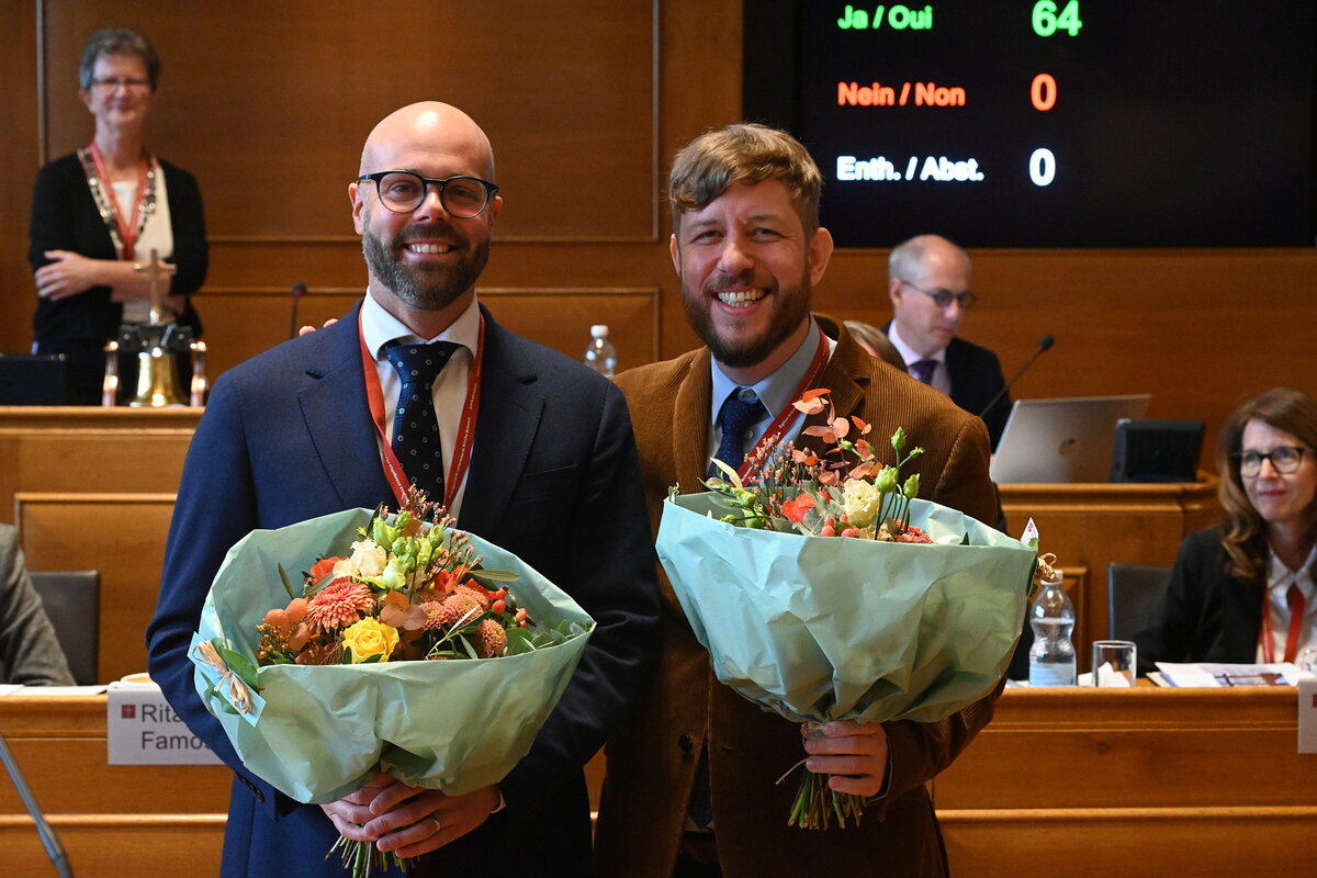 v.l.: Florian Schubert aus Neuenburg und Michel Rudin aus Luzern. (Bild EKS) 